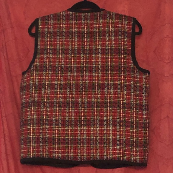 Elegant Red Multi Colours Front Buttons Pocket Business Vest - New - Picture 2 of 9